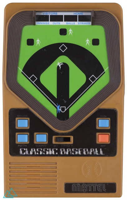 Top view dedicated electronic game console handheld Mattel Classic Baseball